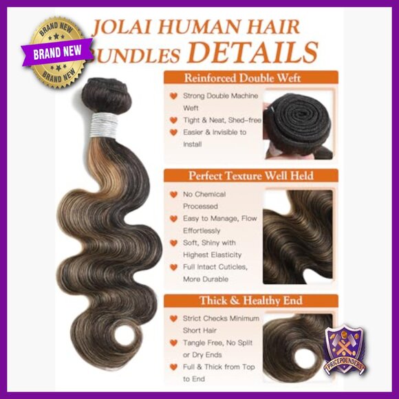 Human Hair Bundles with Closure 16 Inch Body Wave Sew In Weave